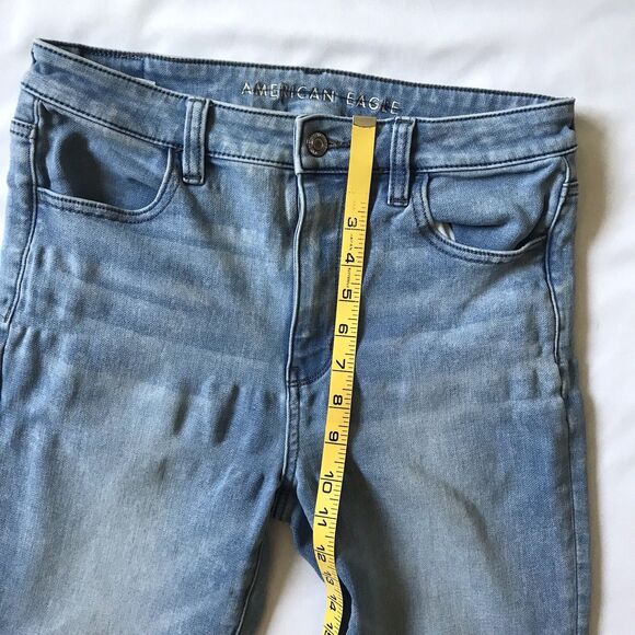 American Eagle Jeans Jegging Super Hi Rise Stretch Skinny 8 8R 28 x28 Light Wash - Picture 6 of 11